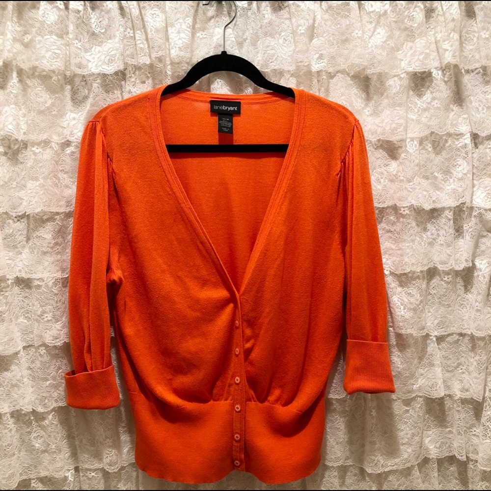 Lane Bryant Orange Cardigan Sweater Size 14/16